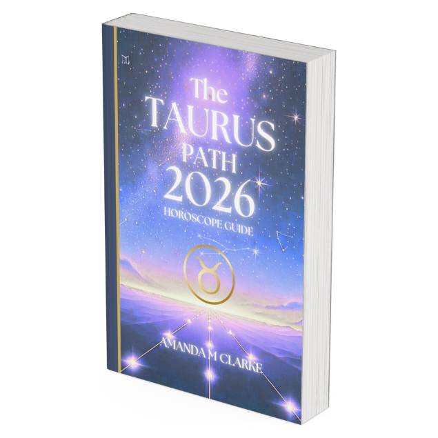 Book titled 'The Taurus Path 2026 Horoscope Guide' by Amanda M Clarke on a white background